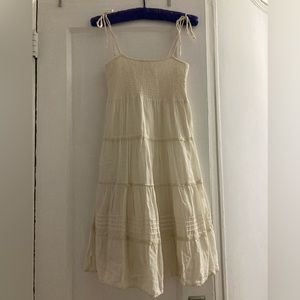 Cream spaghetti strap midi dress